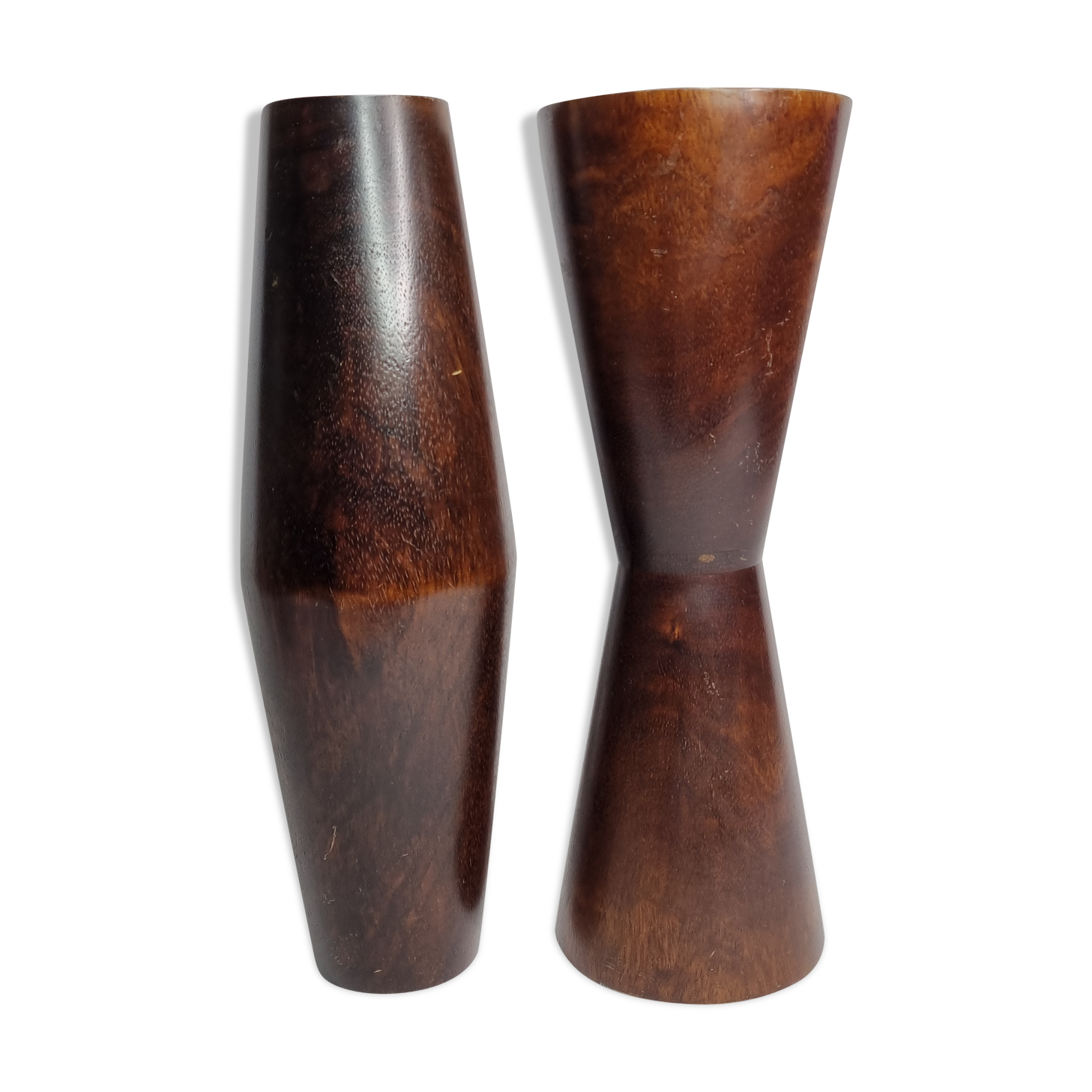 Pair of bamboo design vases, vintage, 80s, 30 cm