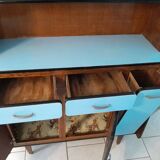 Kitchen sideboard in formica and vintage blue wood