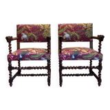 Paire de fauteuils style Louis XIII