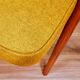 Set of MID Century Armchairs Ocher Yellow Wool, Turned Legs, 1960s