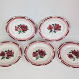 5 assiettes plates Digoin Sarreguemines
