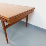 Vintage rectangular Scandinavian dining table by Ejvind A. Johansson teak