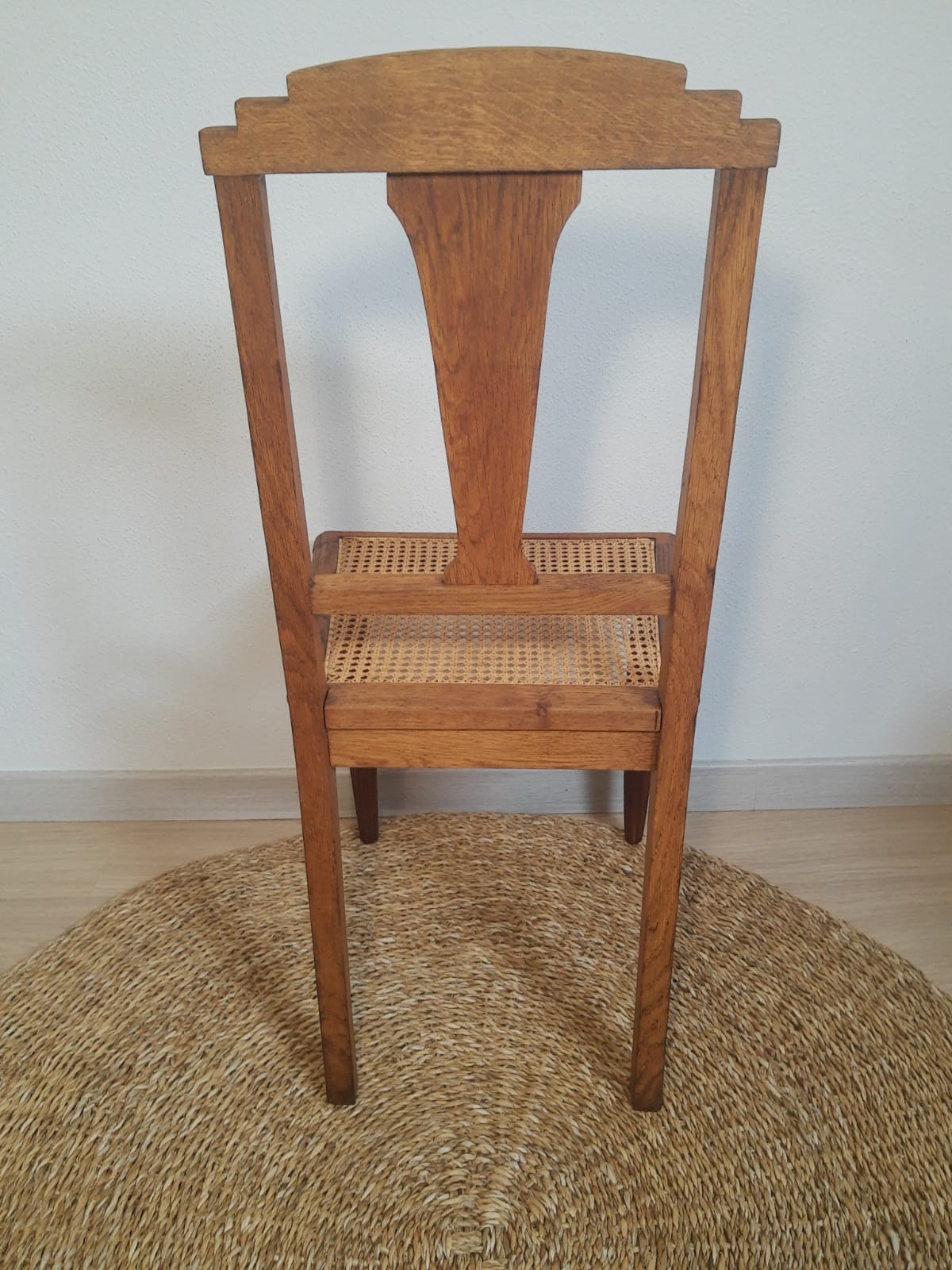 Restyled art deco canned chair