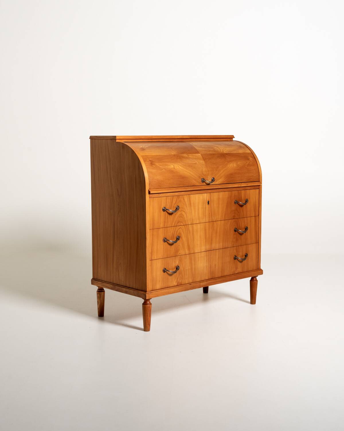 Vintage Scandinavian elm secretary, 1950s