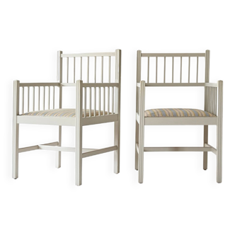 Chaises blanches vintage scandinaves