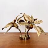 Large Floral Hollywood Regency Flush Lamp by Willy Daro for Massive