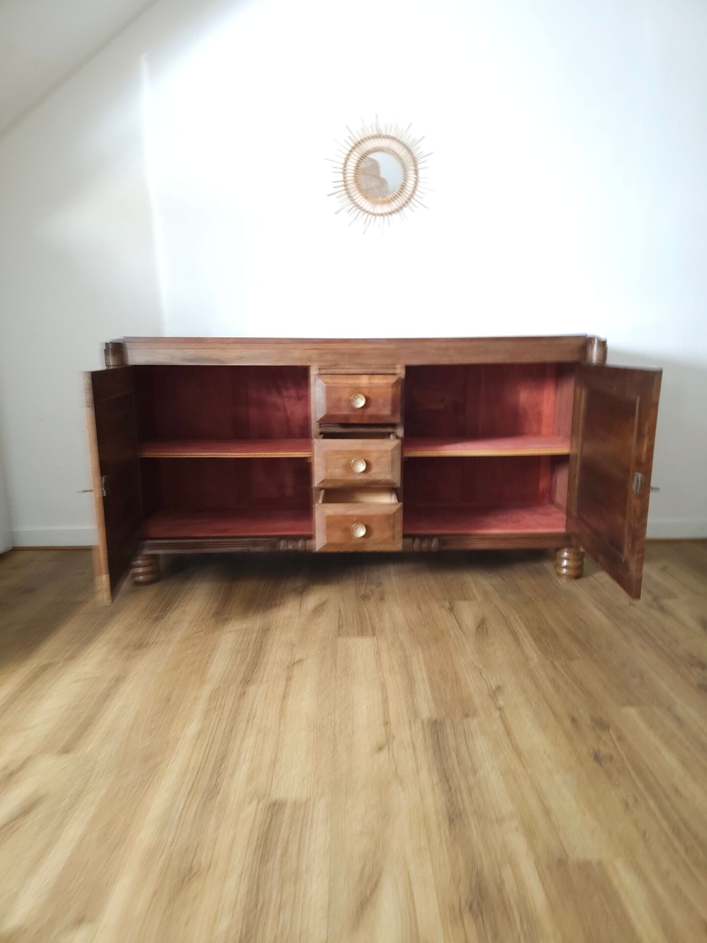 Solid Walnut Buffet, Art Deco, Circa 1940
