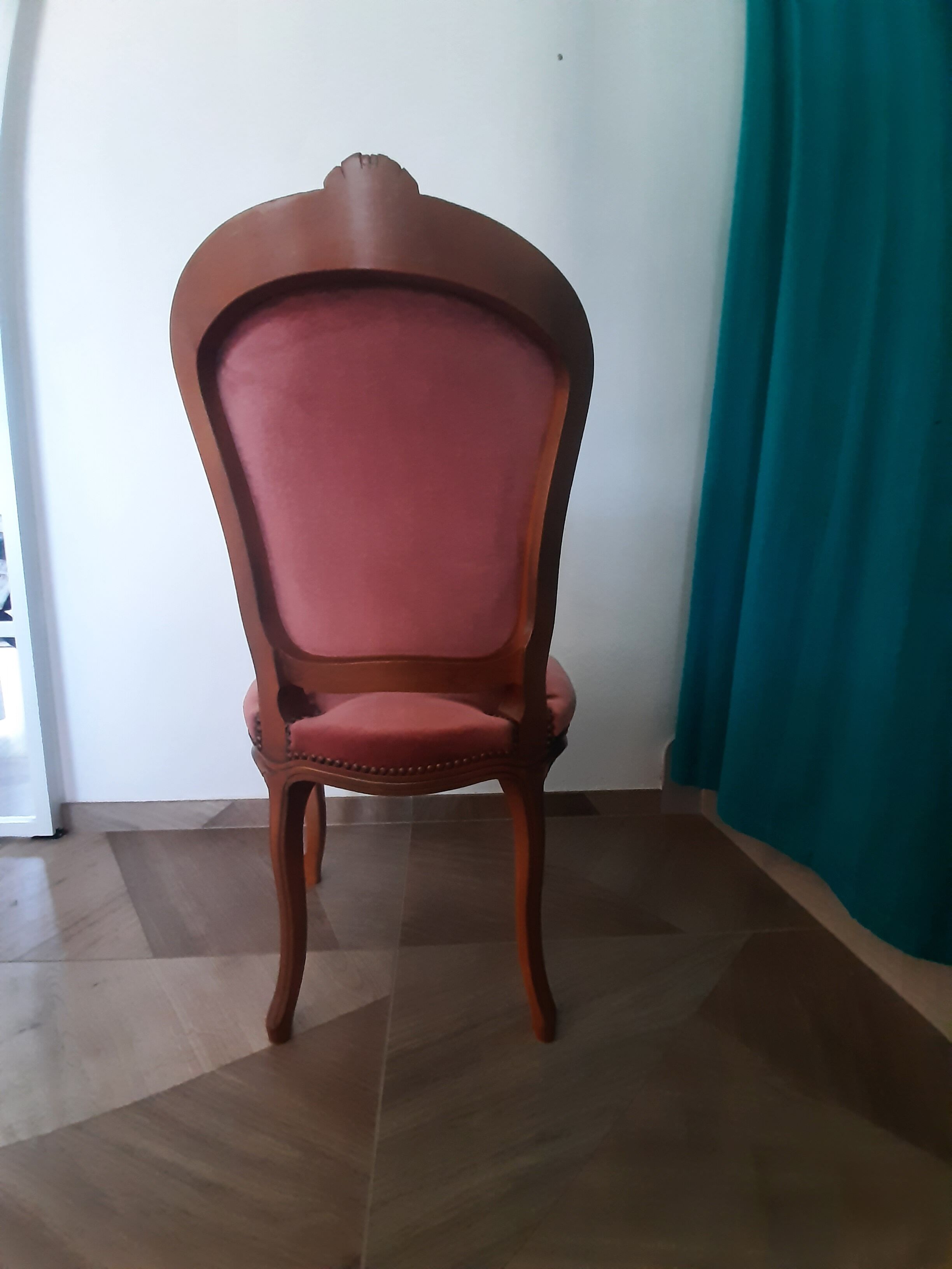 Chaise Louis XV rose