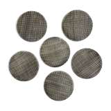 Set of six plates 50s - Niderviller - Decor "Canvas"