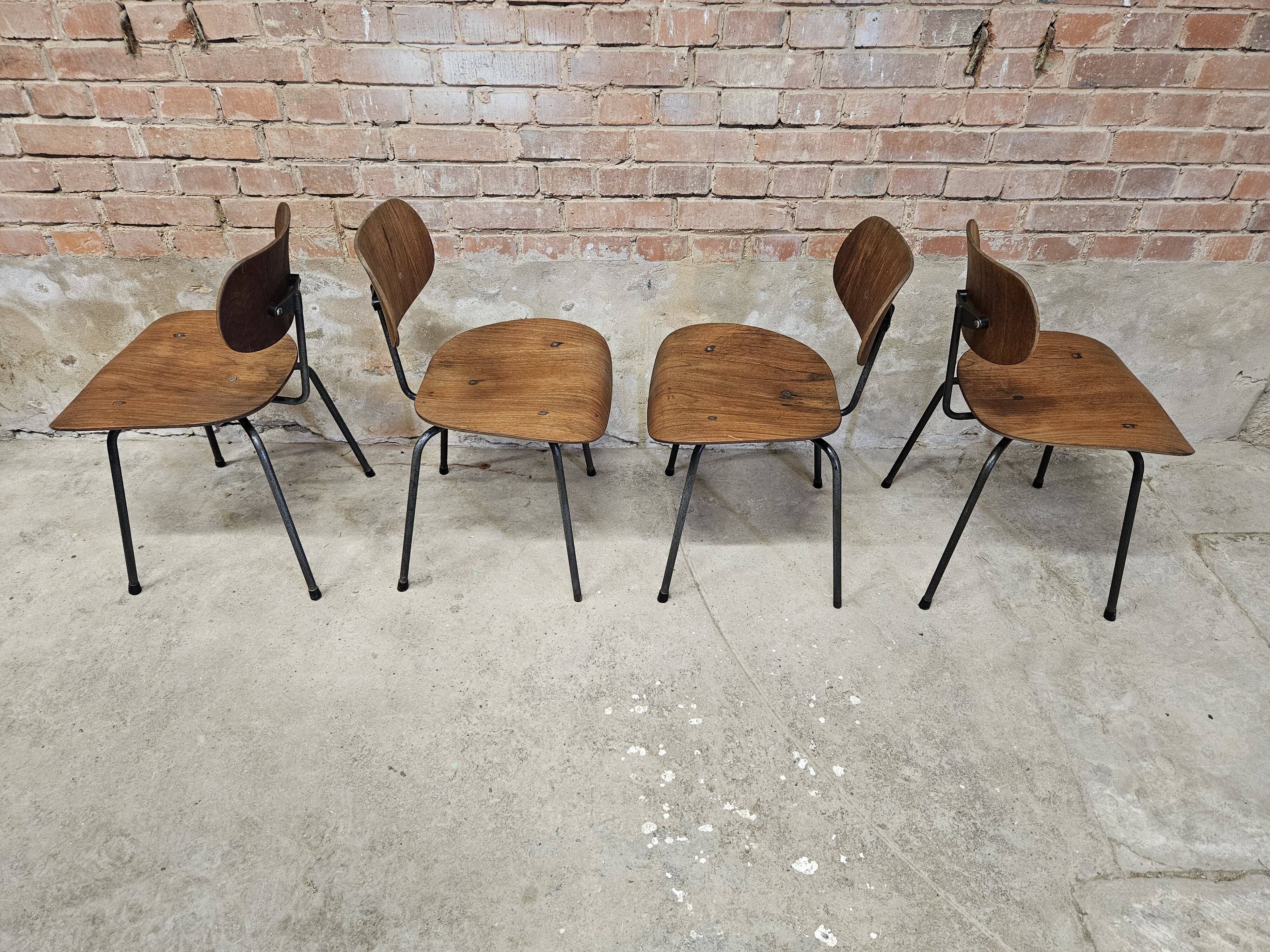 Set de 4 chaises  vintage Se 68 par Egon Eiermann pour Wilde+Spieth 1950"