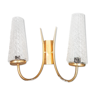 Tulip brass glass sconce rococo style