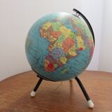 Earth Globe Taride tripod enlightened from the 60s