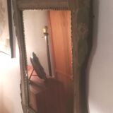 Louis XVI period mirror in patinated wood - 84x51cm