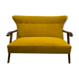 Yellow velvet sofa