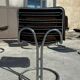 Set of 6 vintage Gastone Rinaldi style chrome steel chairs