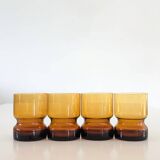 Set of 4 vintage amber glasses