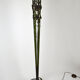 Art Deco floor lamp with wrought iron roses and green patina