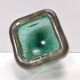 Green Gold Flecked Sommerso Glass Bonbonnière / Trinket Bowl by Venini, Ita