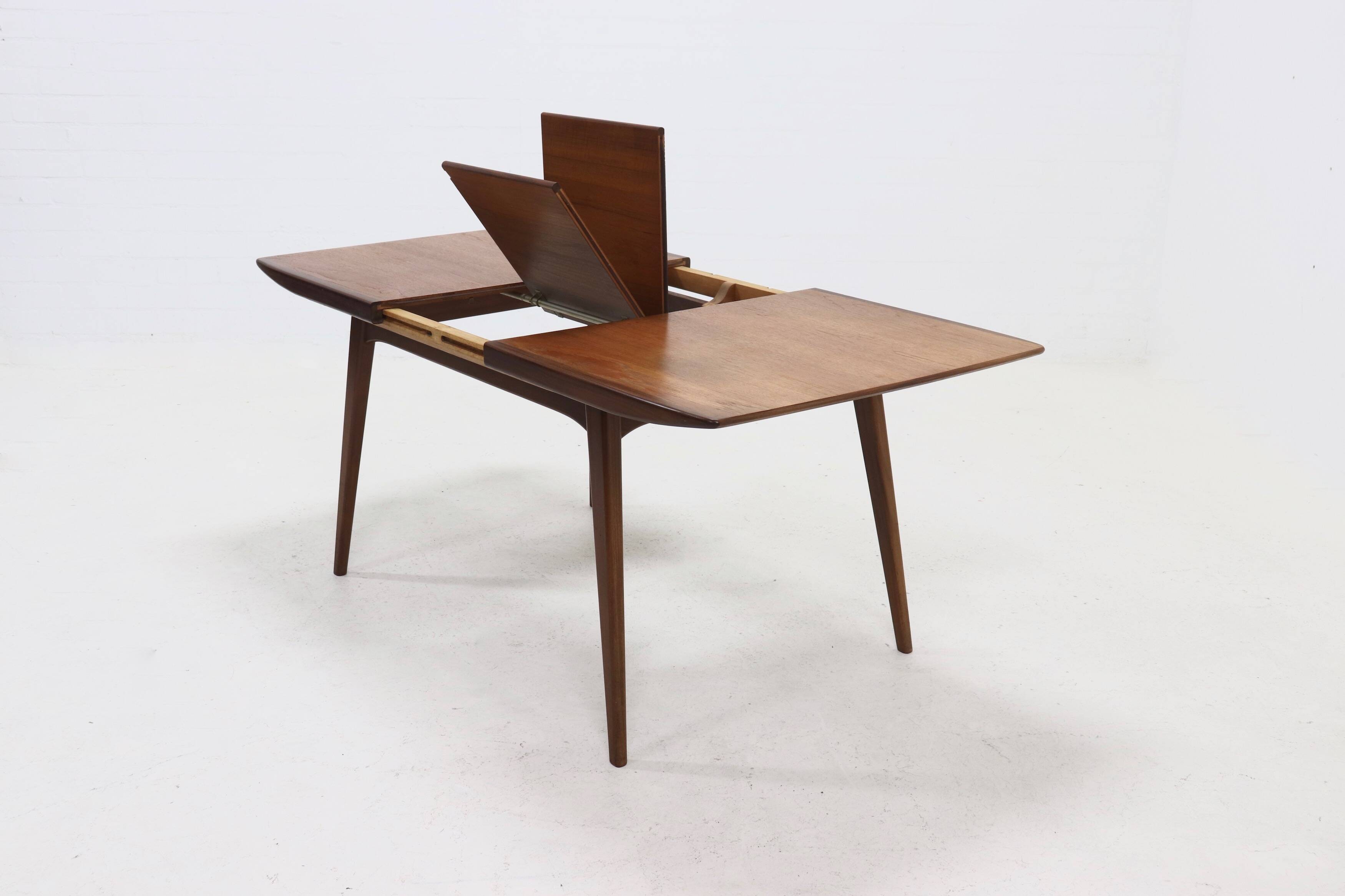 Extendable Teak Dining Table by Louis van Teeffelen for WeBe 1950s