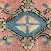 Old Turkish Milas Rug 212x122 cm old vintage carpet Ushak Region Pink Beige Blue