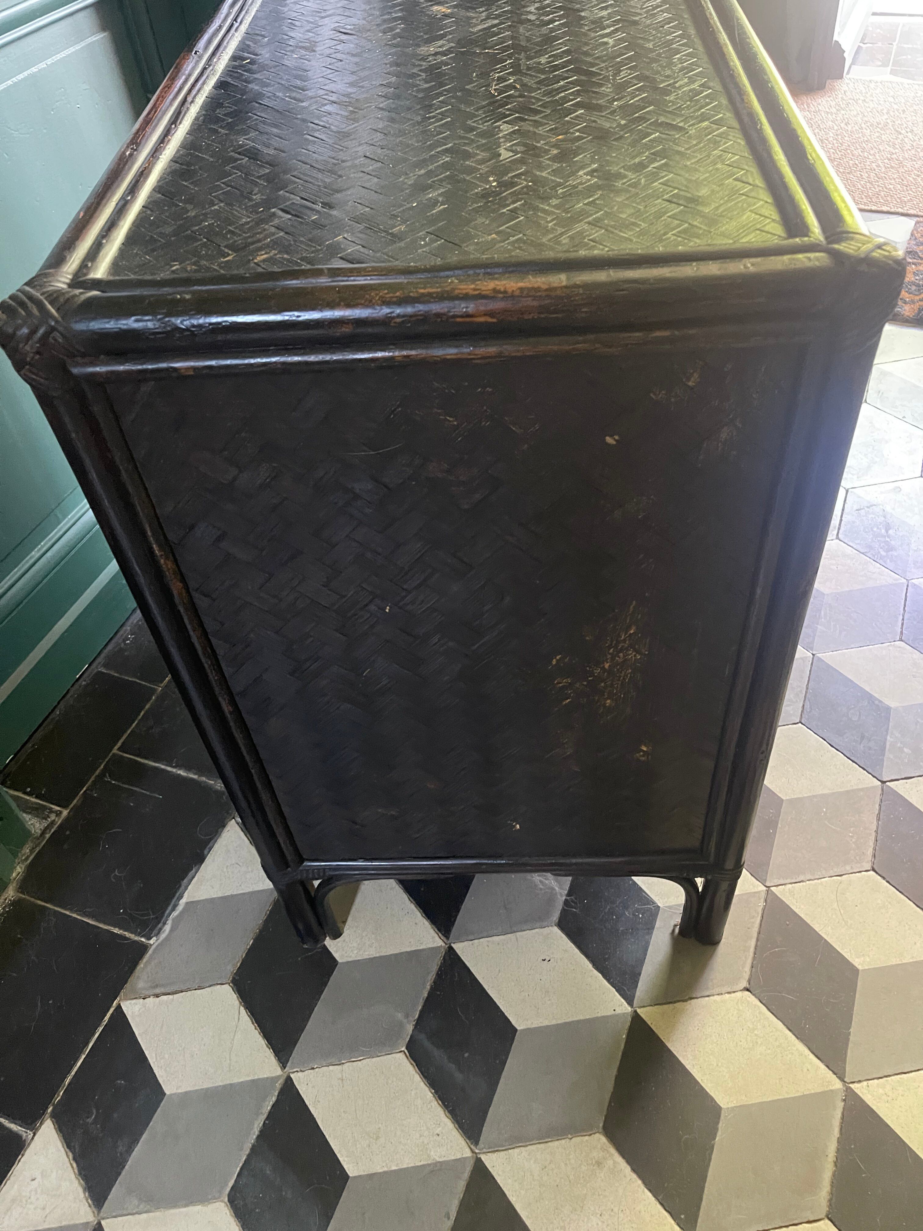 Vintage rattan chest of drawers