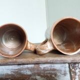 Enamelled stoneware mugs