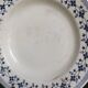 6 old mismatched deep plates Terre de Fer, glass and blue colors
