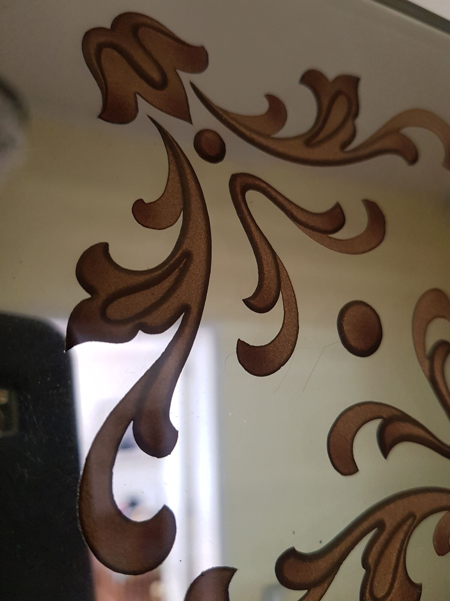 Large brasserie bistro mirror in eglomised glass