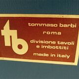 Table basse en céramique et verre miroir par Tommaso Barbi, Italie, années 1960