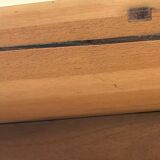 Parisian glass-fronted Art Deco wardrobe in solid raw walnut.