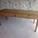 Farmhouse table in raw wood