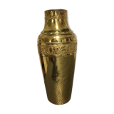 Yellow copper vase signed gbn art deco