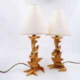 Sculptural Table Lamps with Plant Motif - G.Mathias, France, 1980s