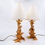 Sculptural Table Lamps with Plant Motif - G.Mathias, France, 1980s