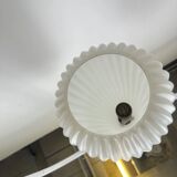 Vintage MCM glass pendant with metal rod