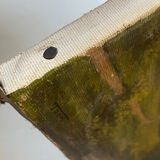 Old painting "Landscape at sunset" Mill HST signed Taerb