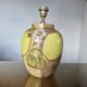 Hubert Olivier ceramic lamp with floral decoration, 1980.