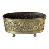 Old repoussé brass planter