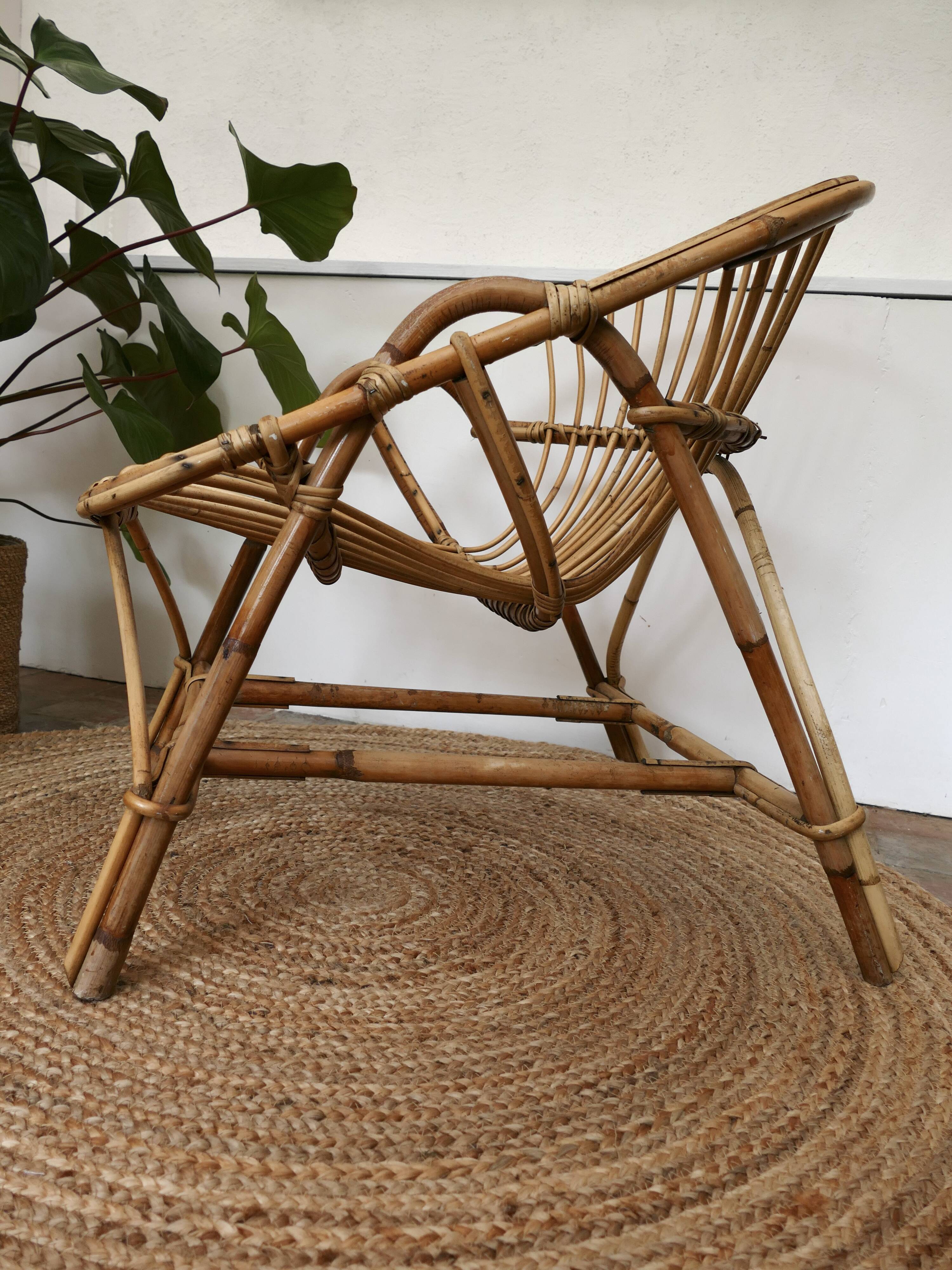 Rattan armchair
