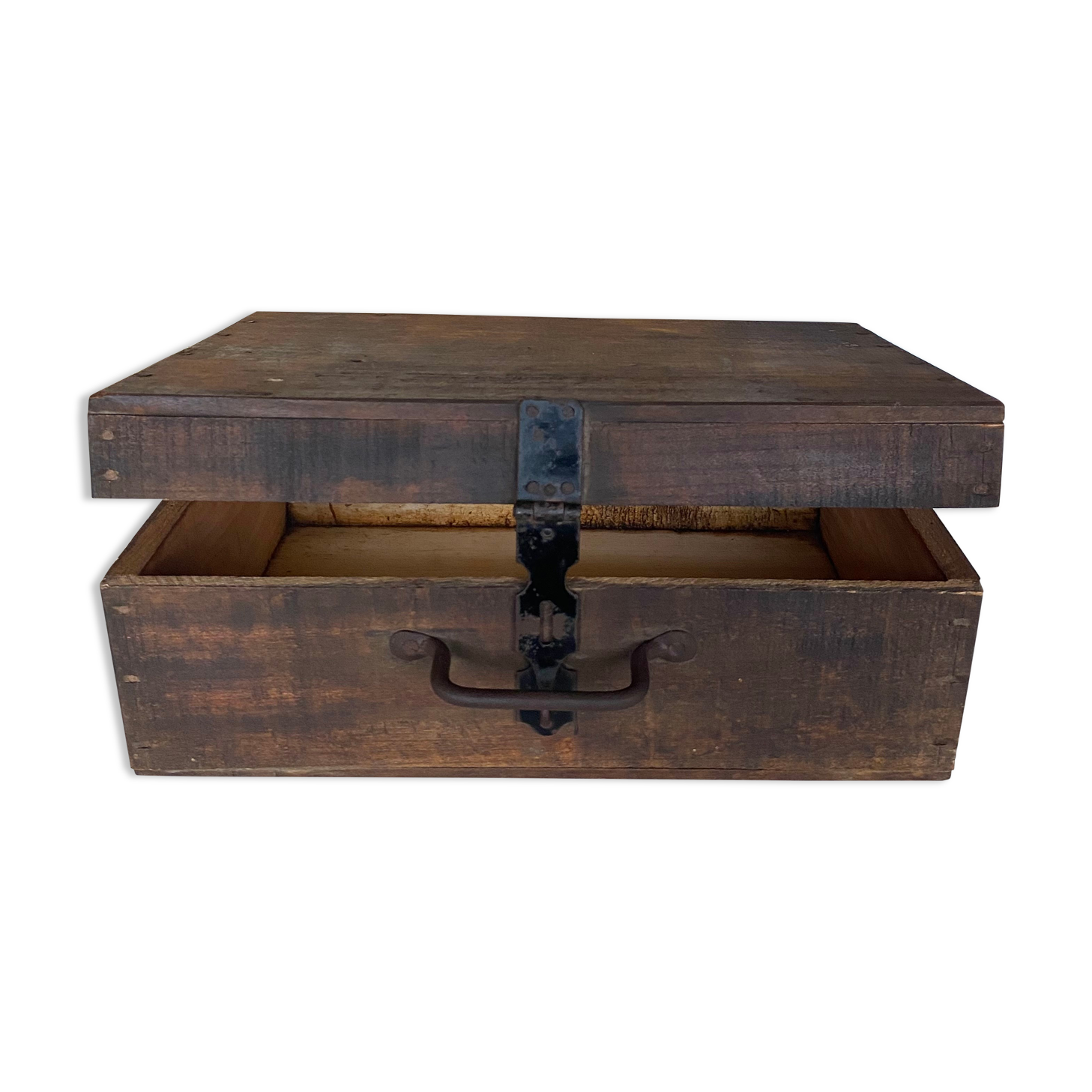 Wooden box closure iron