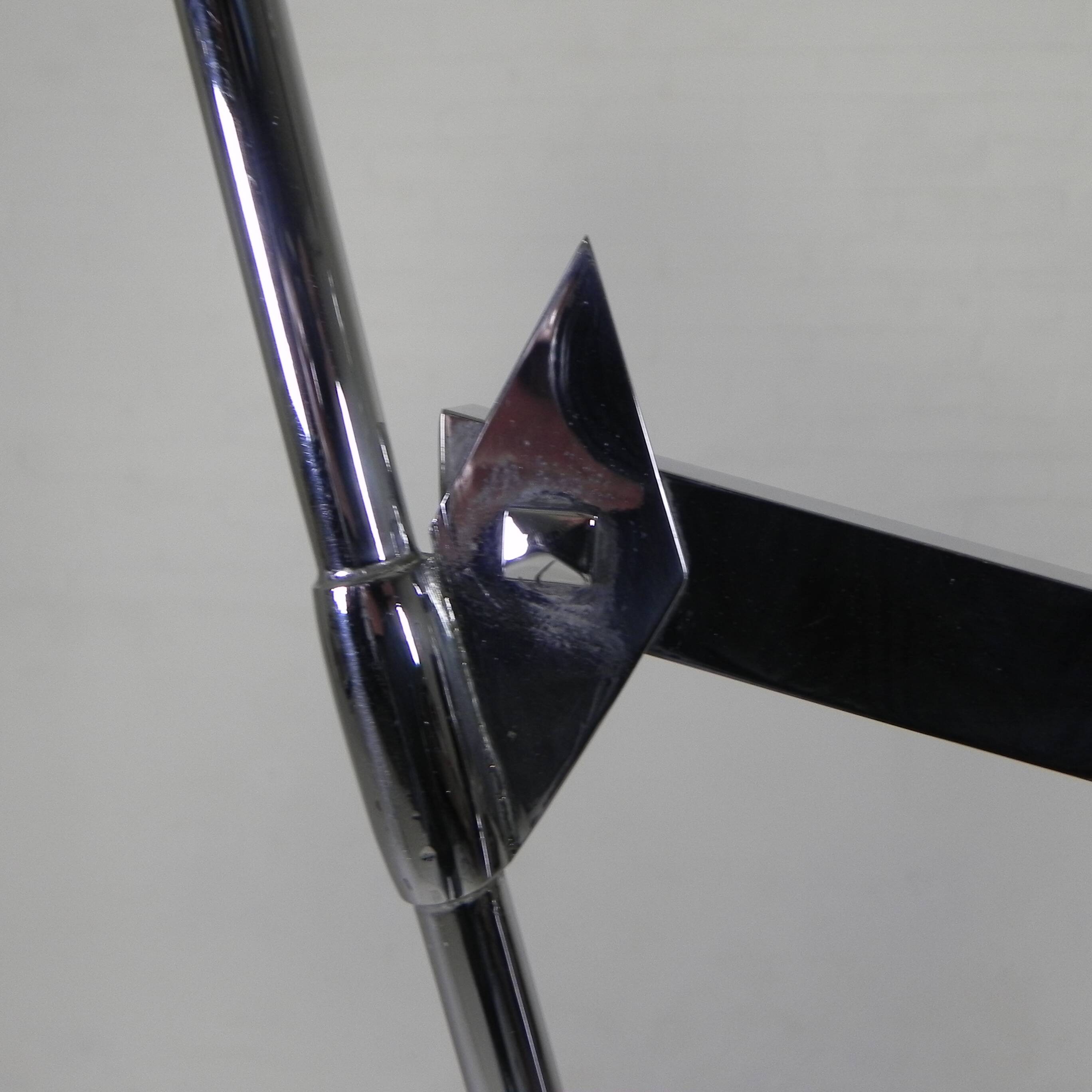 Standing chrome lamp in Art Deco style, Jules Dewaele Brussels, 1950