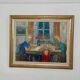 Original mid-century Swedish oil on canvas – “Family” by Eric With – vintage & framed – 75 × 91 cm (29.5" × 35.8")