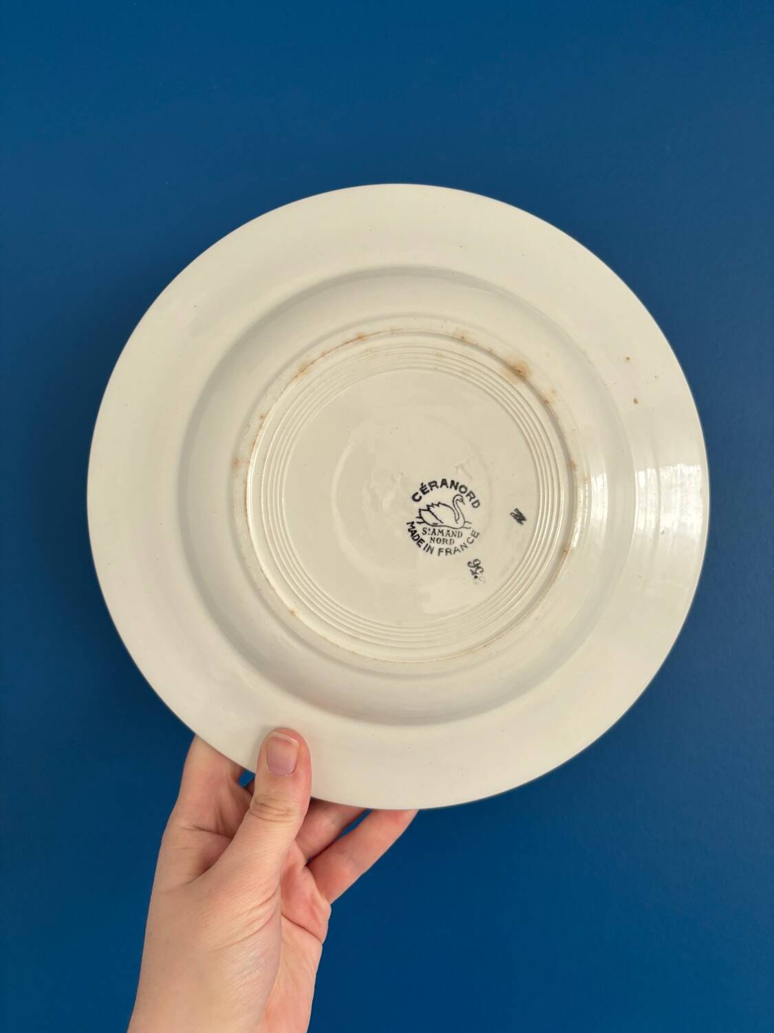 Set of 5 old earthenware plates Céranord St Amand - Made in France