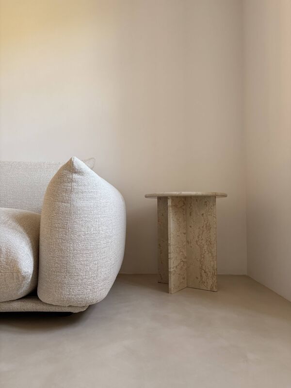 table de chevet table d’appoint travertin marbre bout de canapé