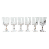 6 Cristal D'Arques Louvre model red wine glasses