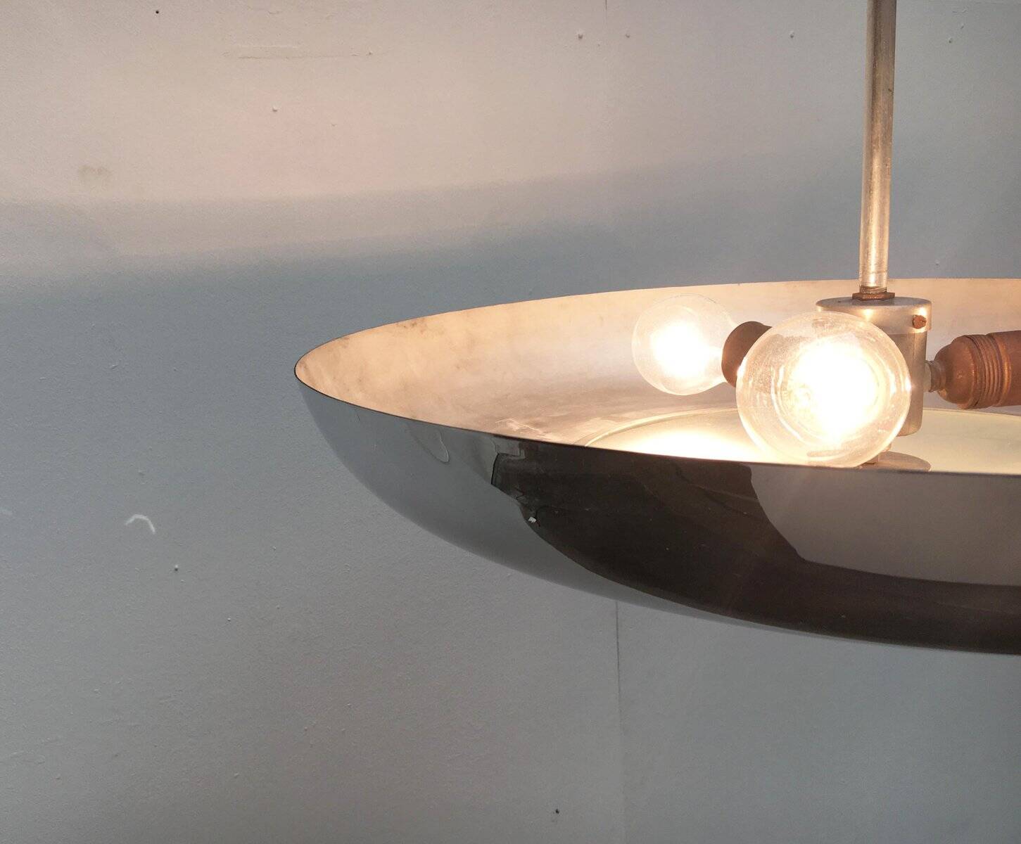 Mid-century Art Deco glass pendant light