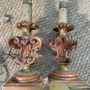 paire de pieds de lampe bois