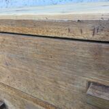 Old retro vintage chest of drawers 3 drawers wooden crude façade oak