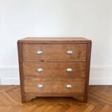 Art Deco chest of drawers in solid oak