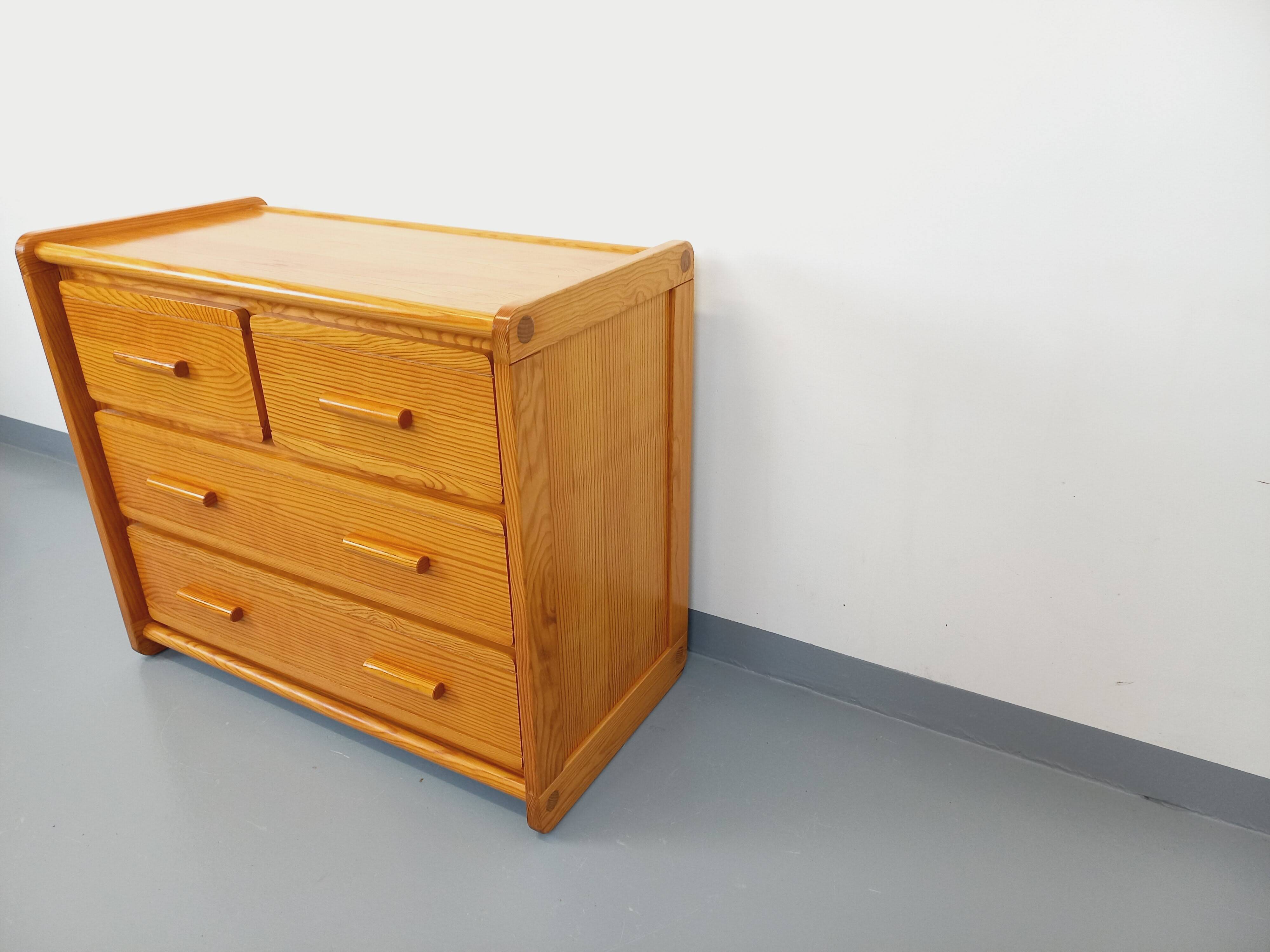 Commode en pin Gautier vintage des années 70 80